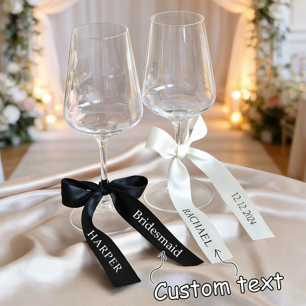 Wedding Party Supply - Custom Ribbon Customizable Personalized Name Date