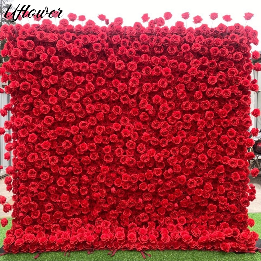 Uflower Red Rose 5D Cloth Flow - Wedding Backdrop Curtain avis et prix