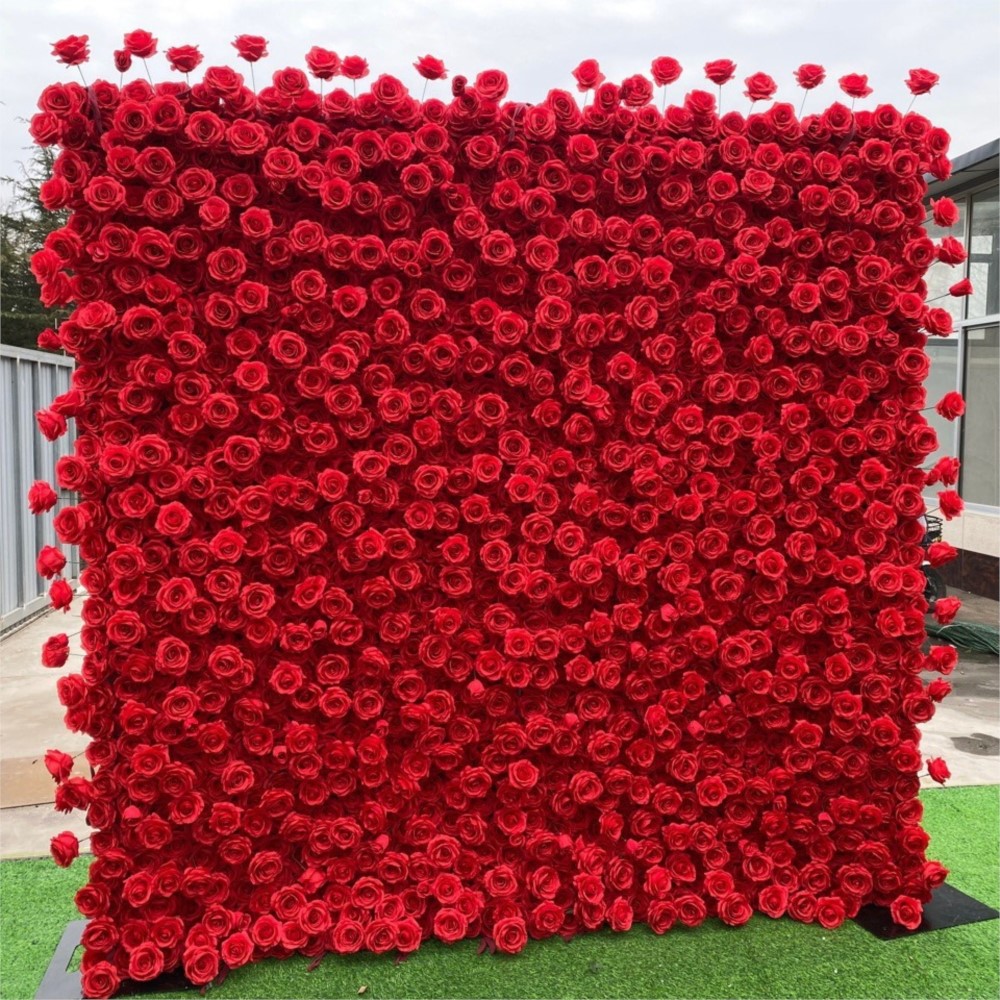 Uflower Red Rose 5D Cloth Flow - Wedding Backdrop Curtain avis et prix