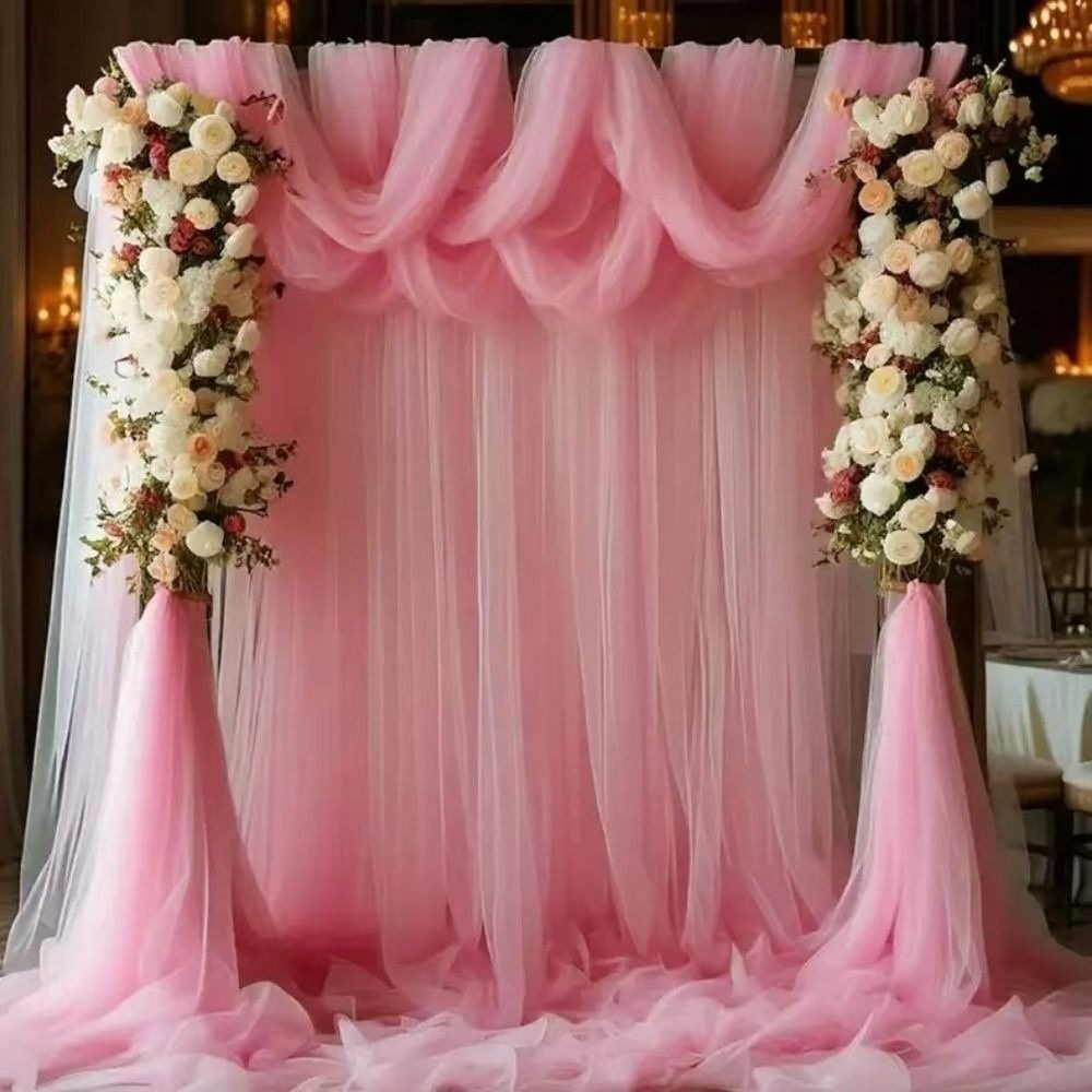 Multi-clolor Tulle Mesh Ribbon - Wedding Backdrop Curtain avis et prix