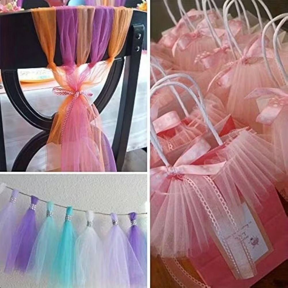 Multi-clolor Tulle Mesh Ribbon - Wedding Backdrop Curtain avis et prix