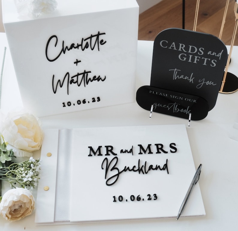 White Card Box for Wedding 3D  - Personalized Guest Book avis et prix