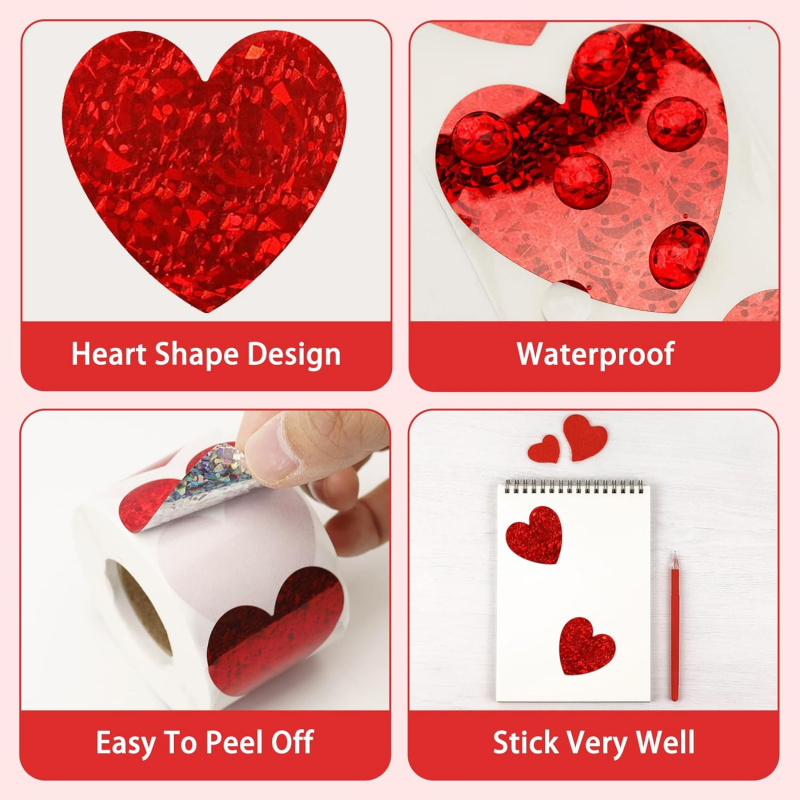Heart Stickers - 500Pcs Valent - Wedding Envelopes avis et prix