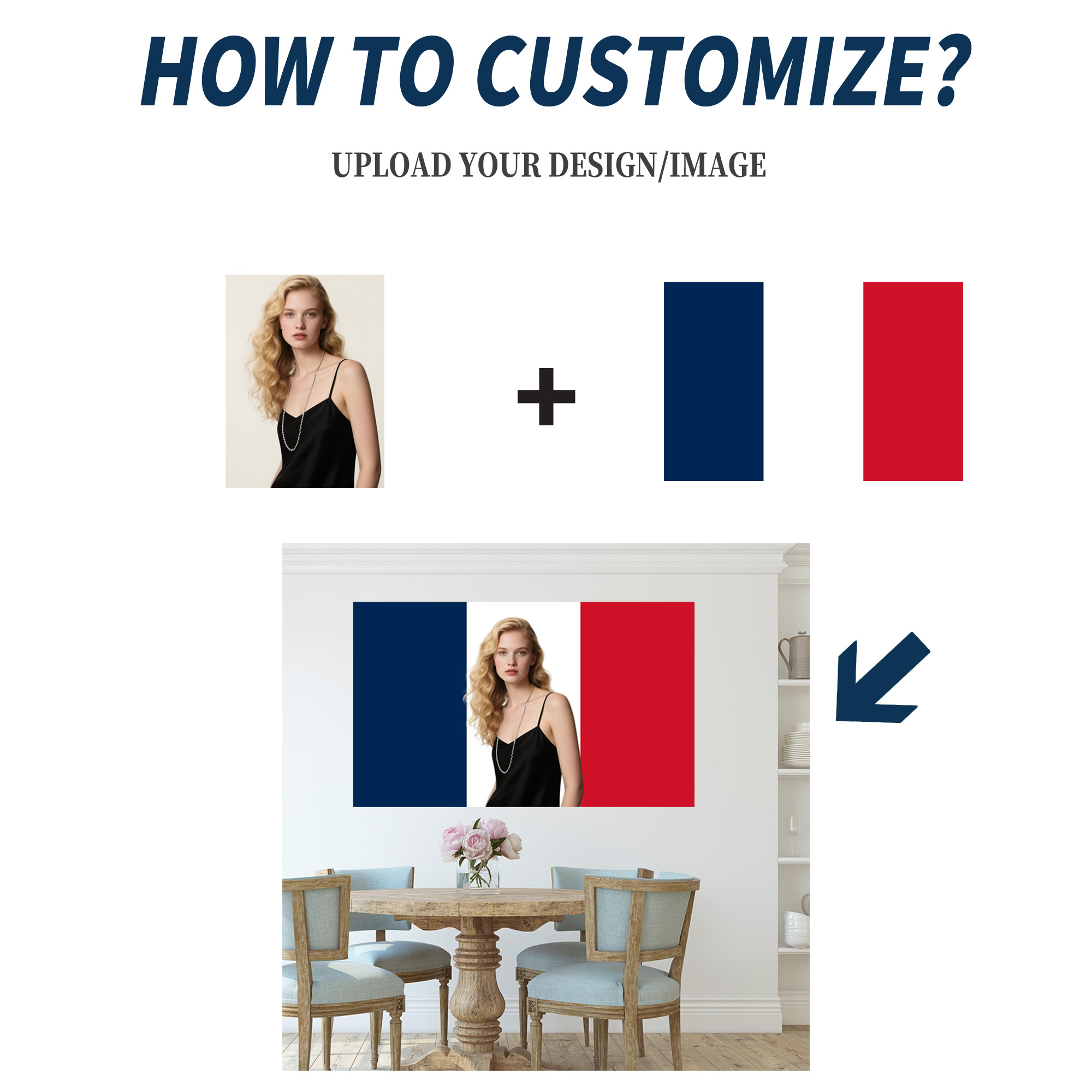 1pc 2D FLAT Personalize France - Wedding Party Supply avis et prix