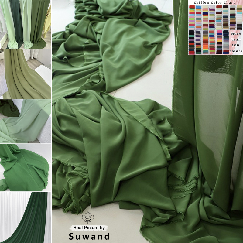 Olive Green Chiffon Fabric Bri - Wedding Backdrop Curtain avis et prix