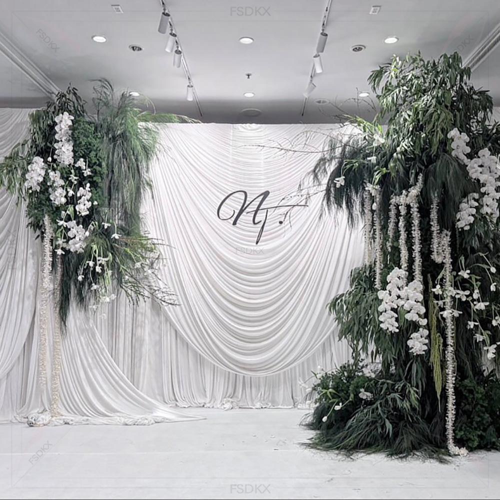 FSDKX Cheap White Ice Silk Clo - Wedding Backdrop Curtain avis et prix