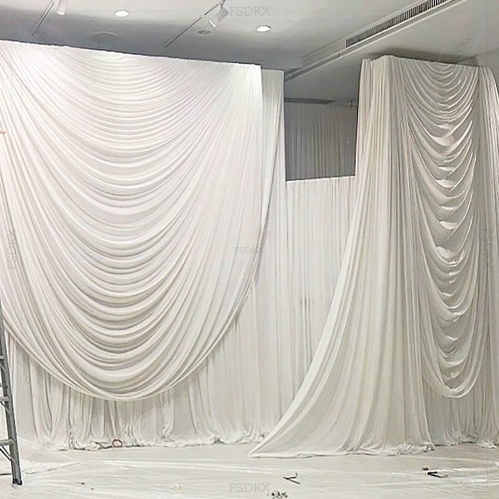 FSDKX Cheap White Ice Silk Clo - Wedding Backdrop Curtain avis et prix