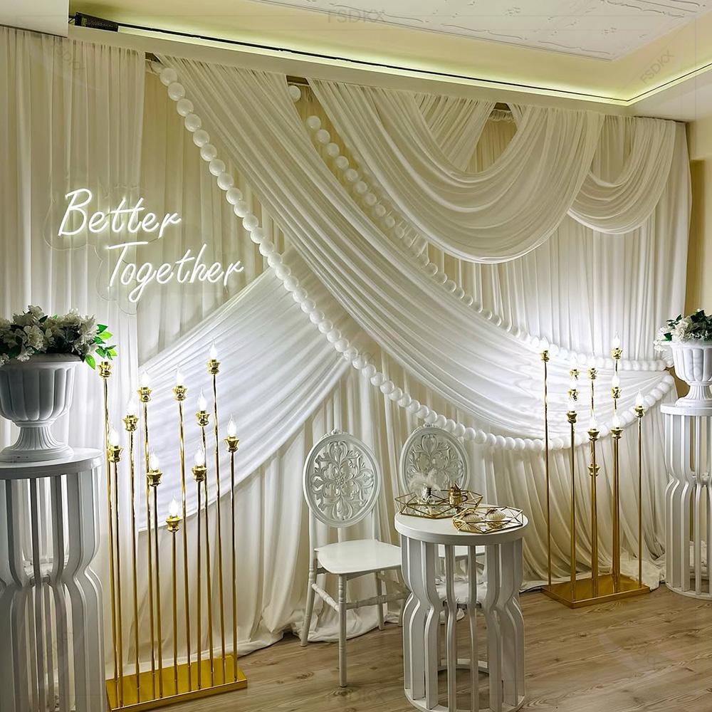 FSDKX Cheap White Ice Silk Clo - Wedding Backdrop Curtain avis et prix