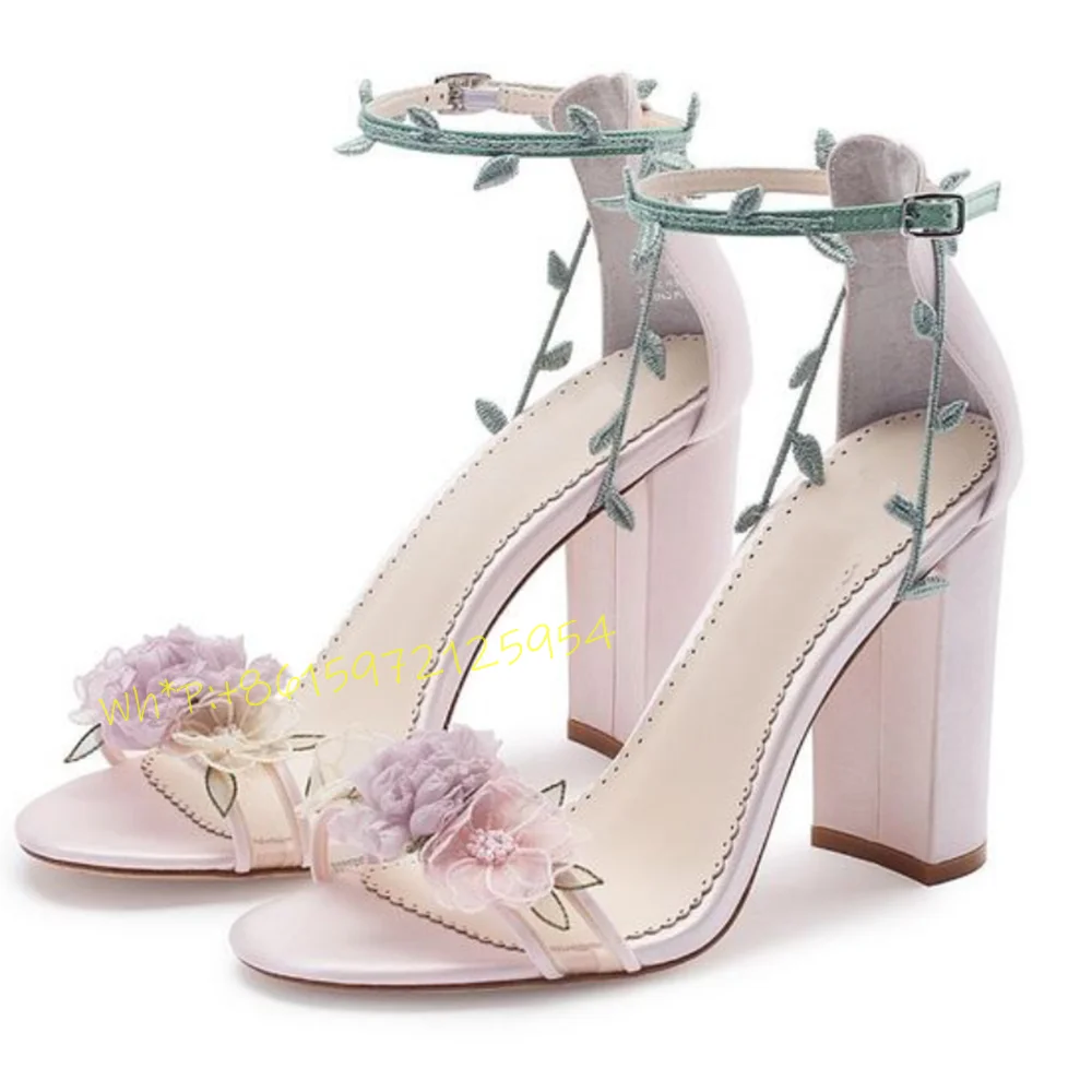 Purple Flowers Thick Heel Sand - Wedding Fx avis et prix