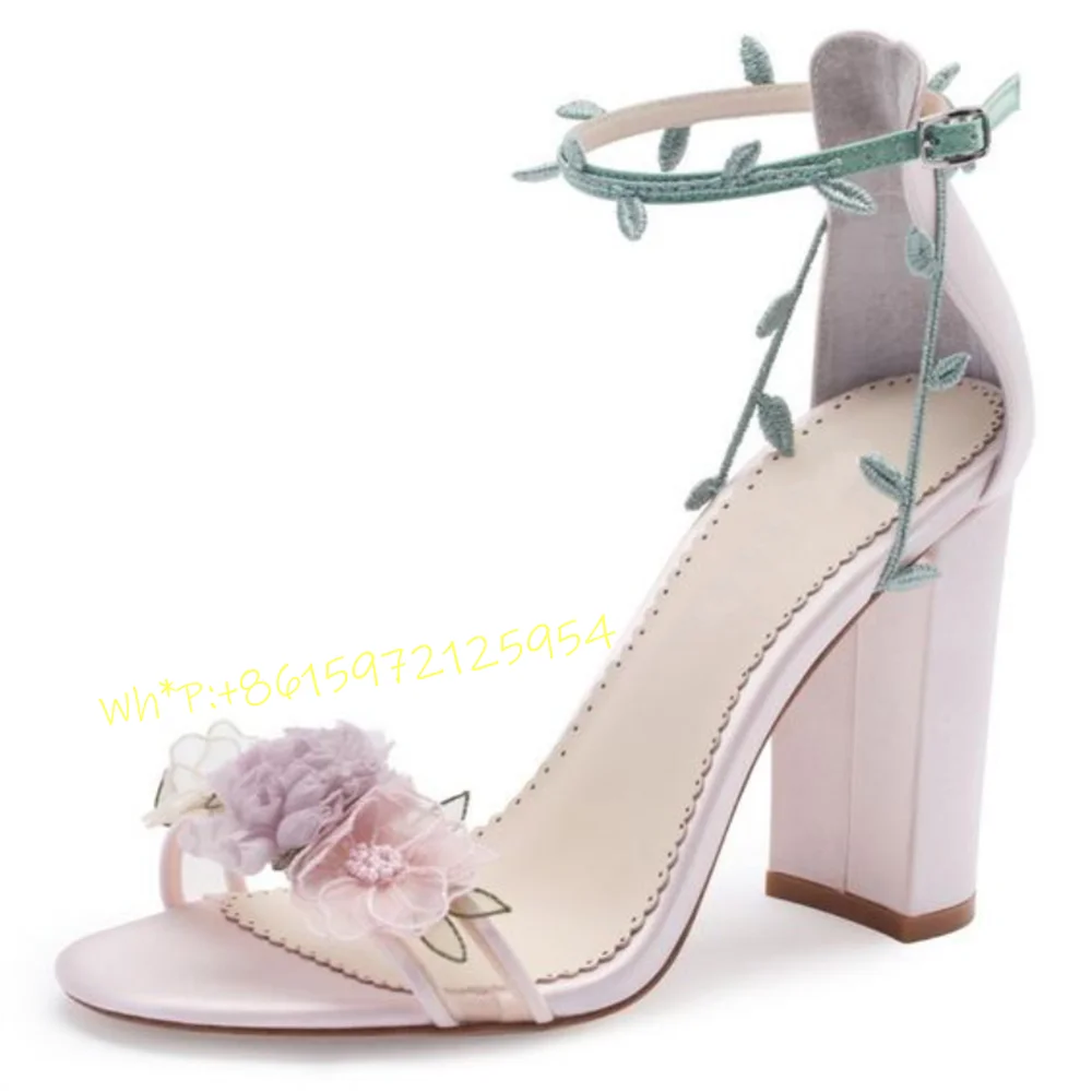 Purple Flowers Thick Heel Sand - Wedding Fx avis et prix