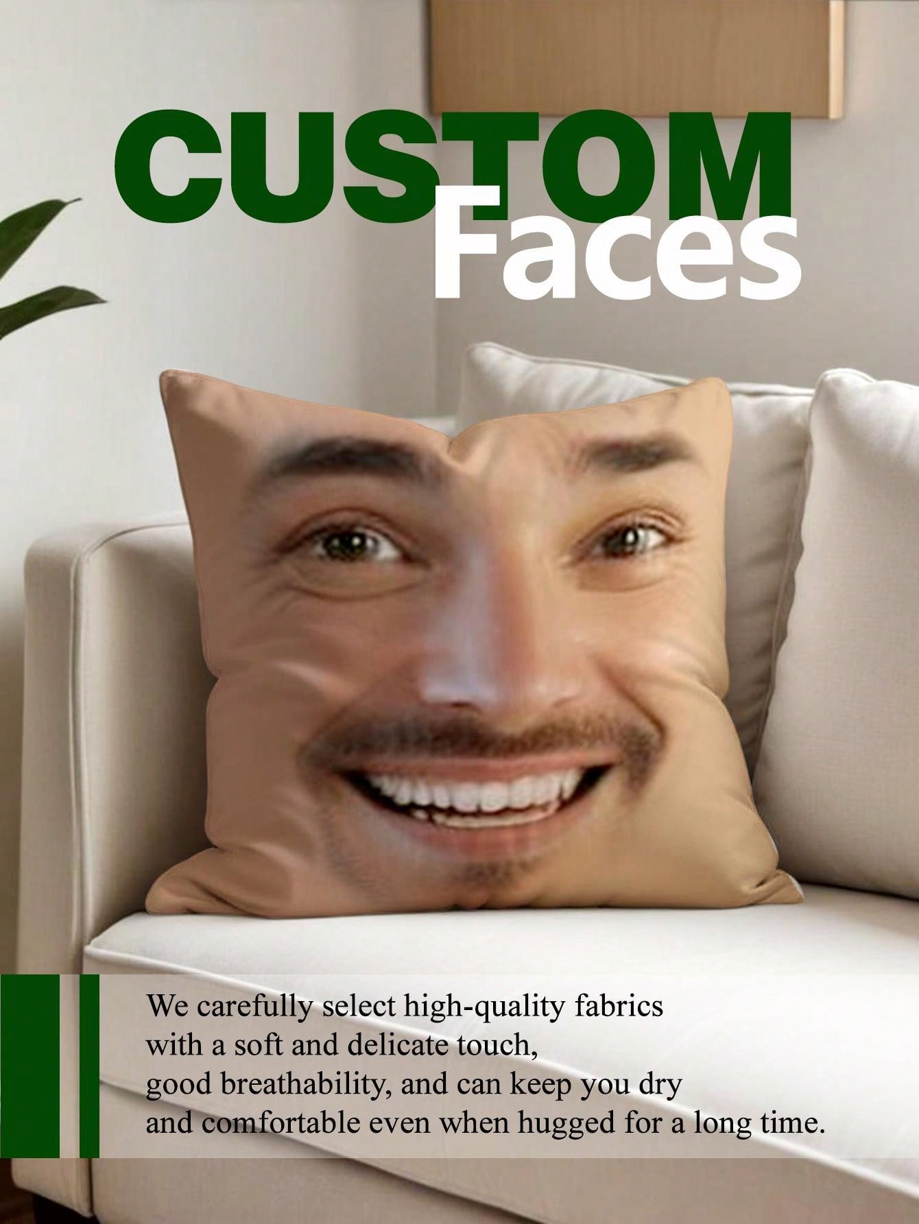 1pc Custom Face Square Pillow  - Wedding Party Supply avis et prix