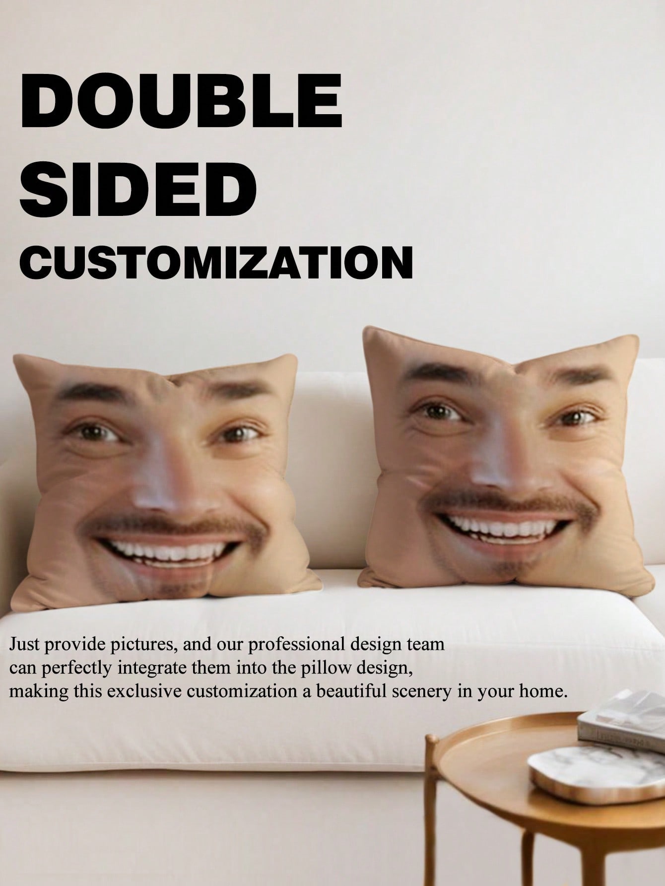 1pc Custom Face Square Pillow  - Wedding Party Supply avis et prix