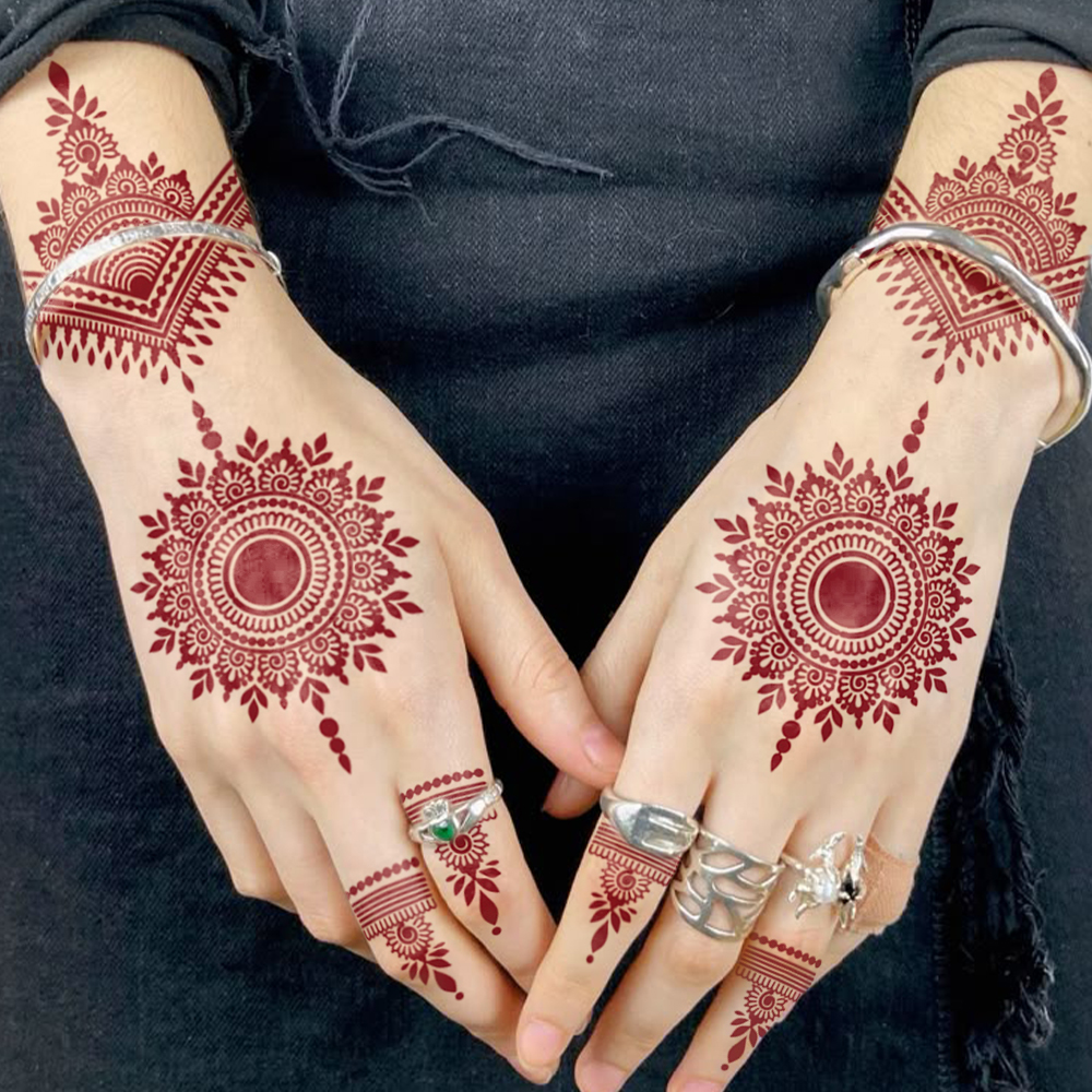 Red Lace Henna Waterproof Temp - Wedding Sutra avis et prix