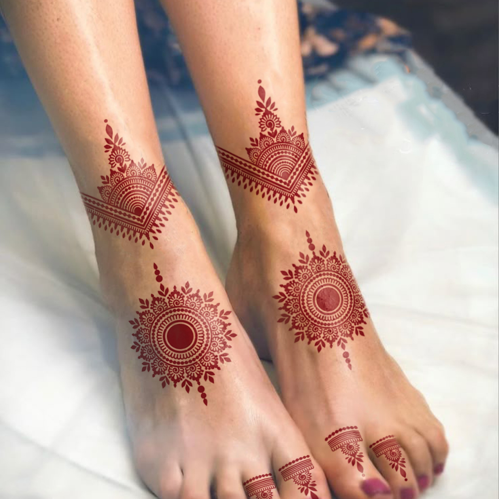 Red Lace Henna Waterproof Temp - Wedding Sutra avis et prix
