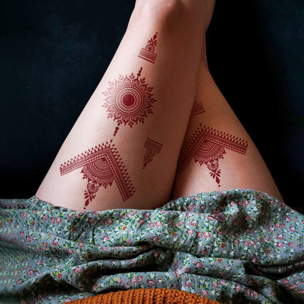 Red Lace Henna Waterproof Temp - Wedding Sutra avis et prix