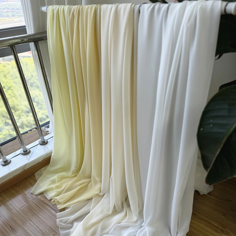 White Yellow Chiffon Fabric Br - Wedding Backdrop Curtain avis et prix