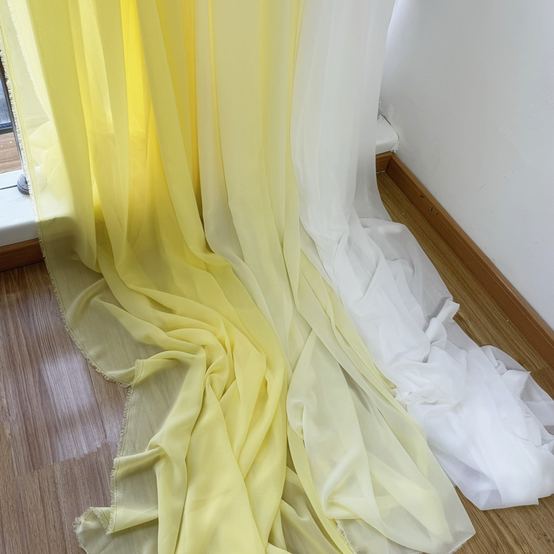 White Yellow Chiffon Fabric Br - Wedding Backdrop Curtain avis et prix