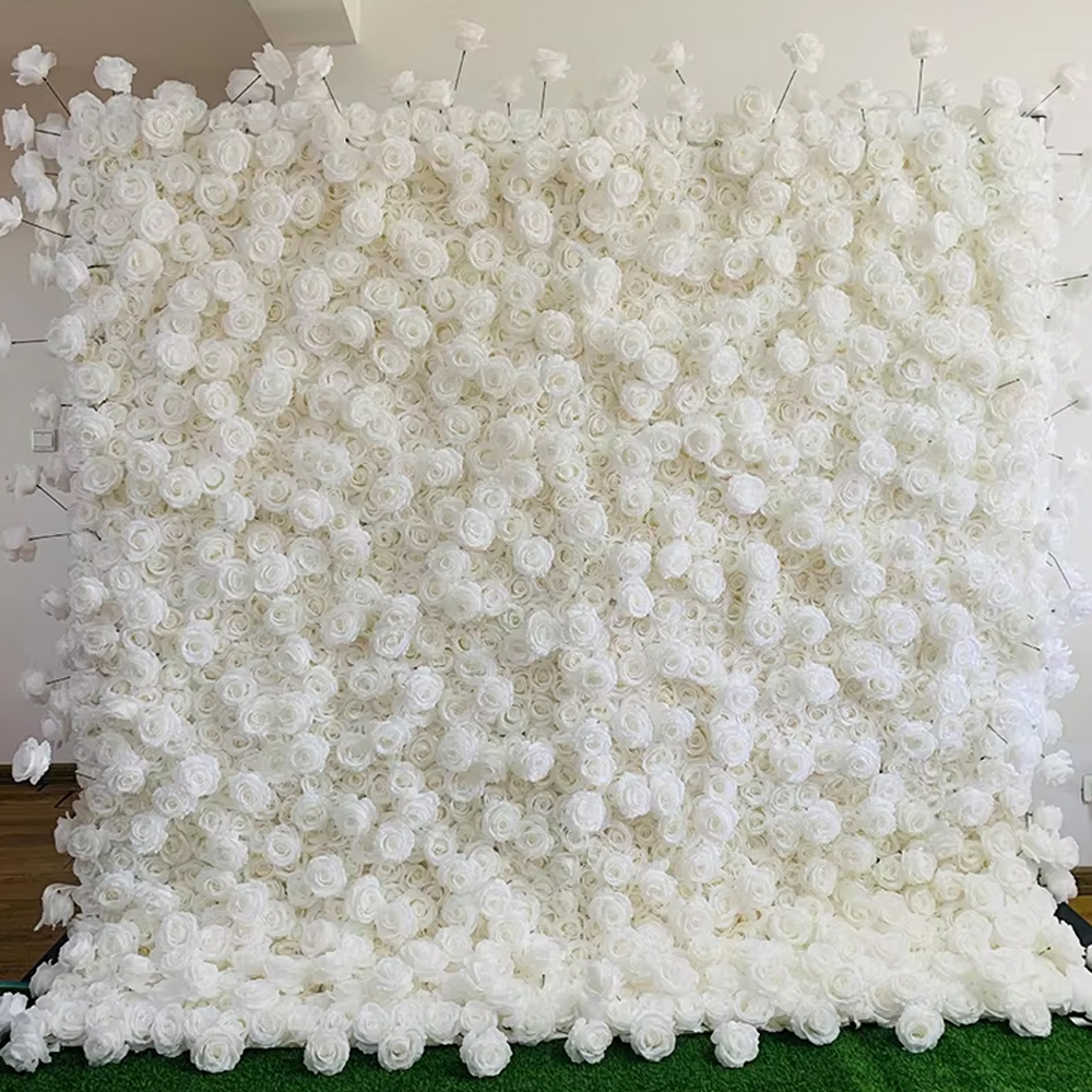 Uflower 3D White Rose Cloth Cu - Wedding Backdrop Curtain avis et prix