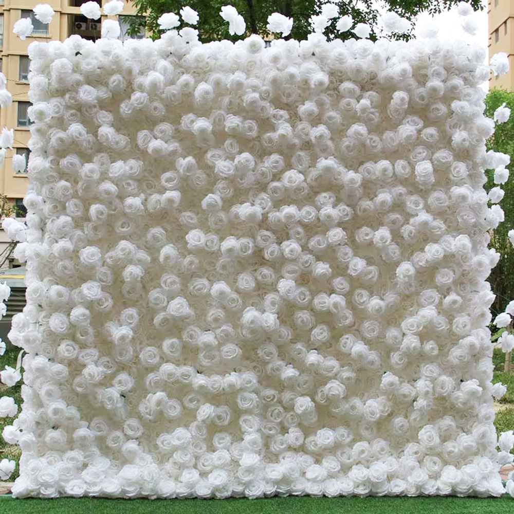 Uflower 3D White Rose Cloth Cu - Wedding Backdrop Curtain avis et prix