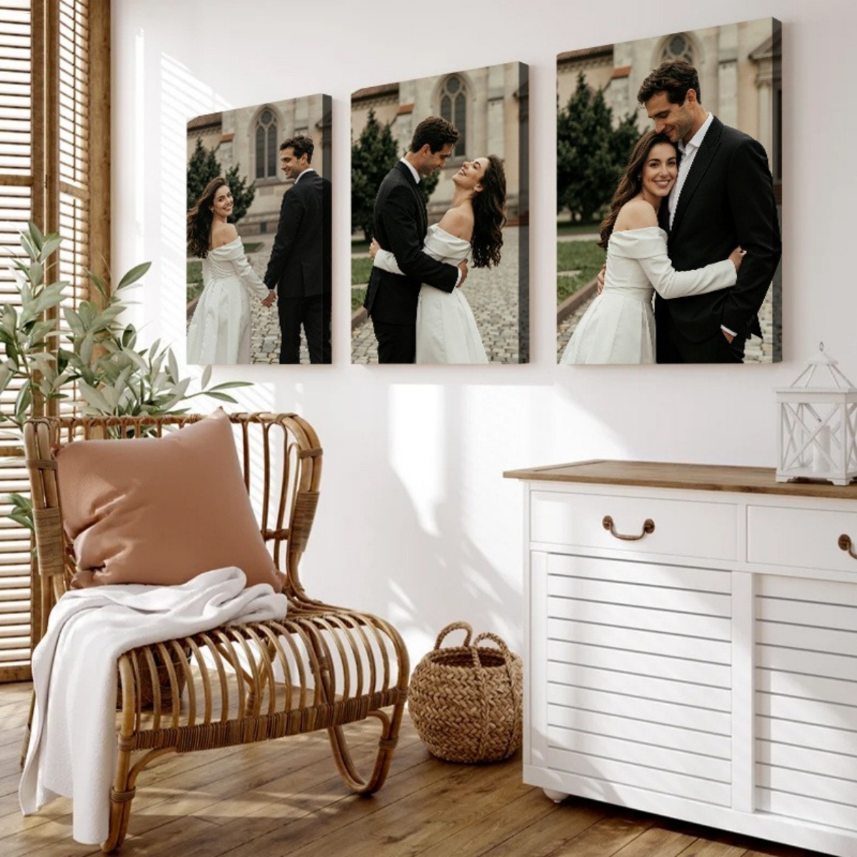 Set of 3 Custom Photo Canvas P - Wedding Party Supply avis et prix