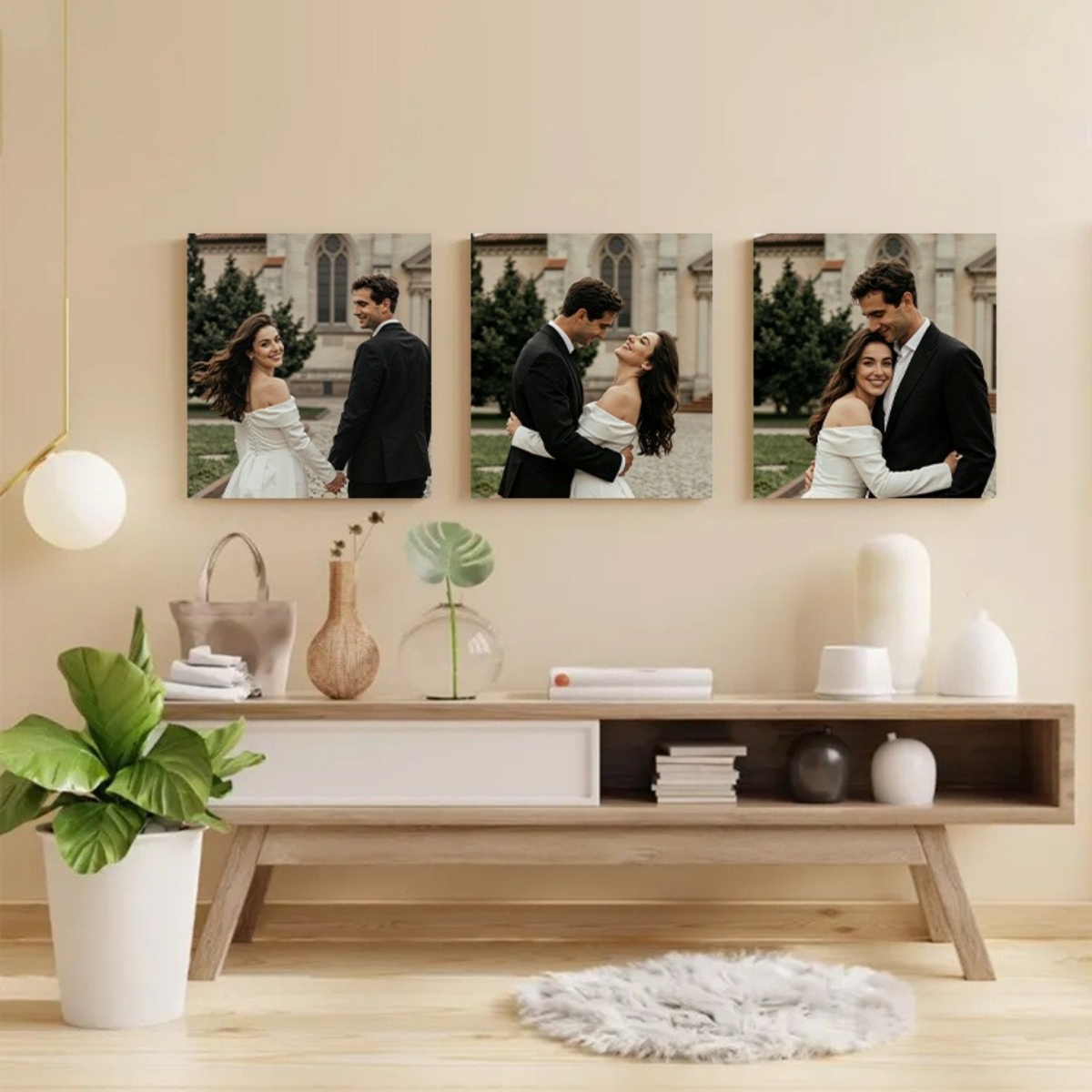 Set of 3 Custom Photo Canvas P - Wedding Party Supply avis et prix