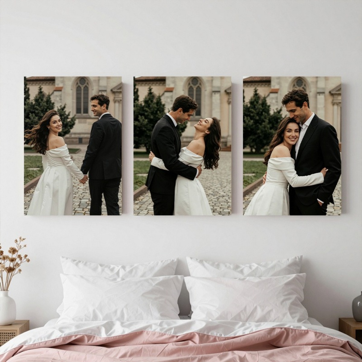 Set of 3 Custom Photo Canvas P - Wedding Party Supply avis et prix