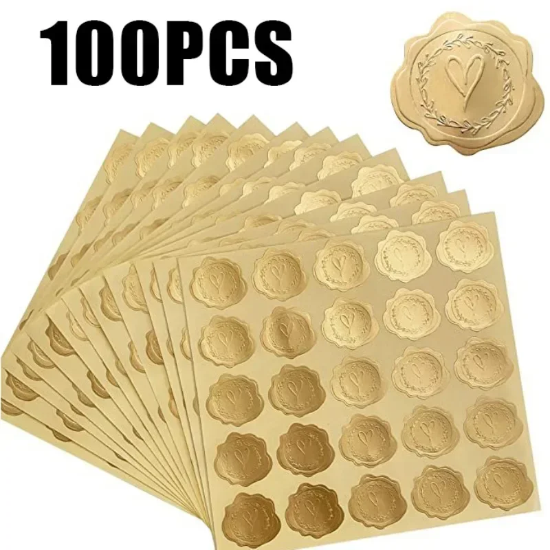 25/100Pcs Gold Embossed Heart  - Wedding Envelopes avis et prix
