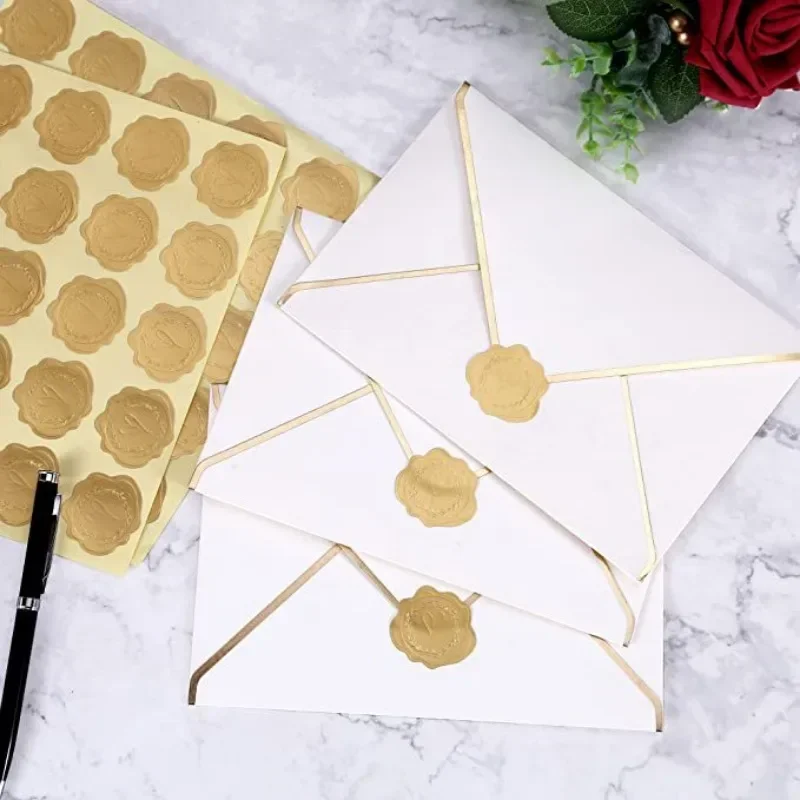 25/100Pcs Gold Embossed Heart  - Wedding Envelopes avis et prix