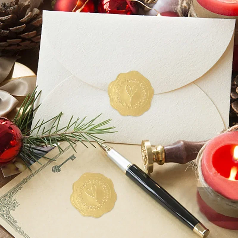 25/100Pcs Gold Embossed Heart  - Wedding Envelopes avis et prix