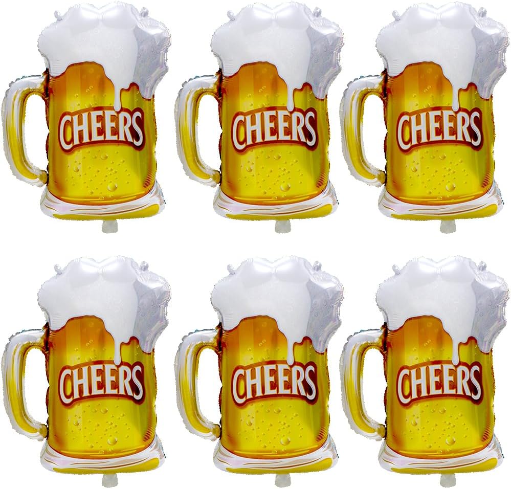 6pcs Cheers Beer Mug Balloons  - Wedding Alcohol Supply avis et prix