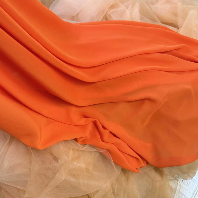 Yellow Orange Chiffon Fabric B - Wedding Backdrop Curtain avis et prix