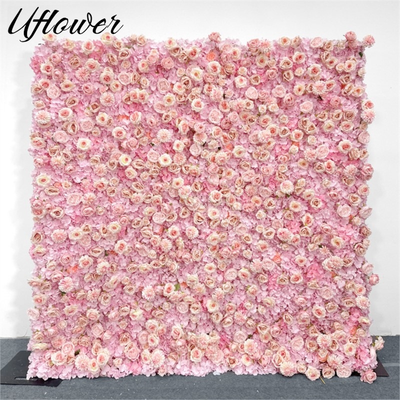 Uflower Pink Rose Hydrangea Cl - Wedding Backdrop Curtain avis et prix
