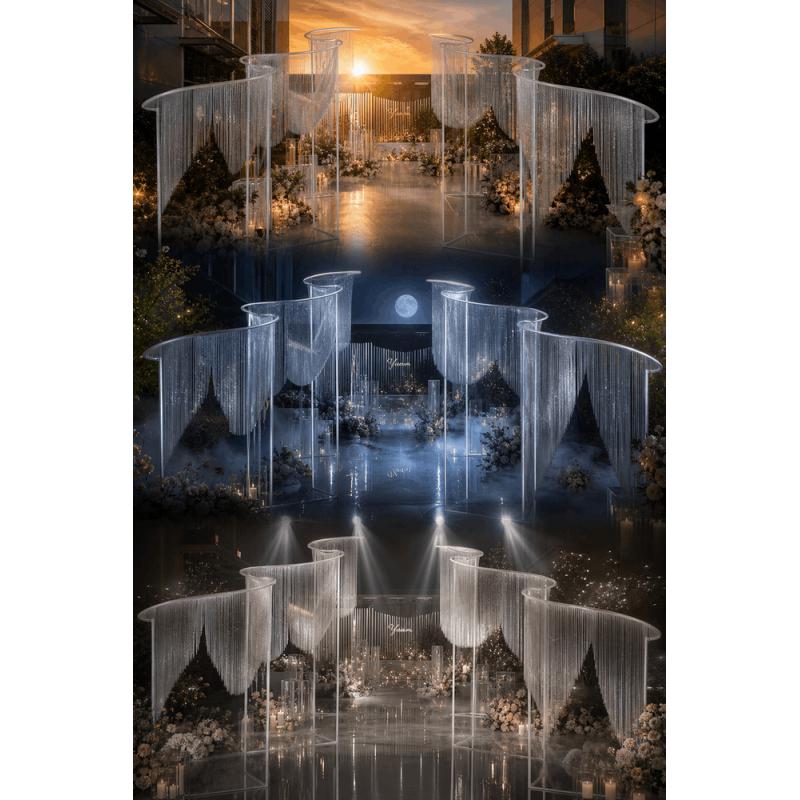 240-300 CM Tall Luxury  S Shap - Wedding Backdrop Curtain avis et prix