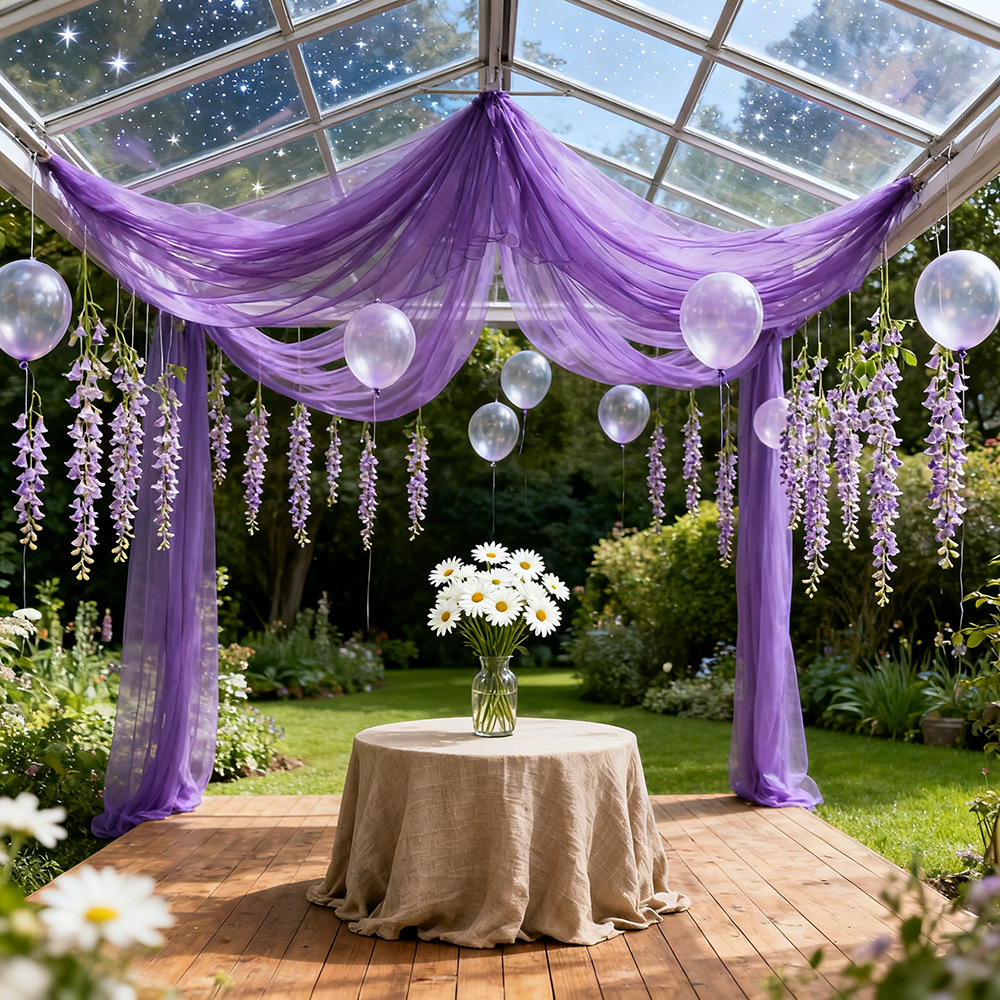 Extra Long Semi Transparent Tu - Wedding Backdrop Curtain avis et prix