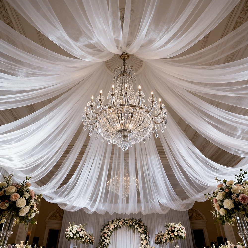 Extra Long Semi Transparent Tu - Wedding Backdrop Curtain avis et prix