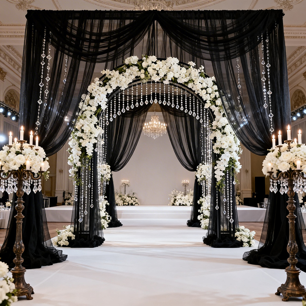 Extra Long Semi Transparent Tu - Wedding Backdrop Curtain avis et prix