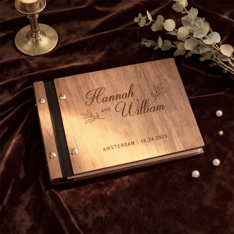 Personalized Wooden Wedding Gu - Personalized Guest Book avis et prix