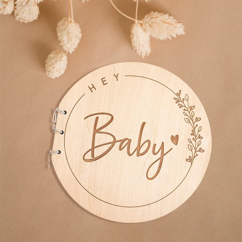 Wooden Circular Cover Message  - Personalized Guest Book avis et prix