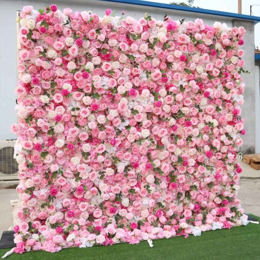 Uflower Pink White Rose Greene - Wedding Backdrop Curtain avis et prix