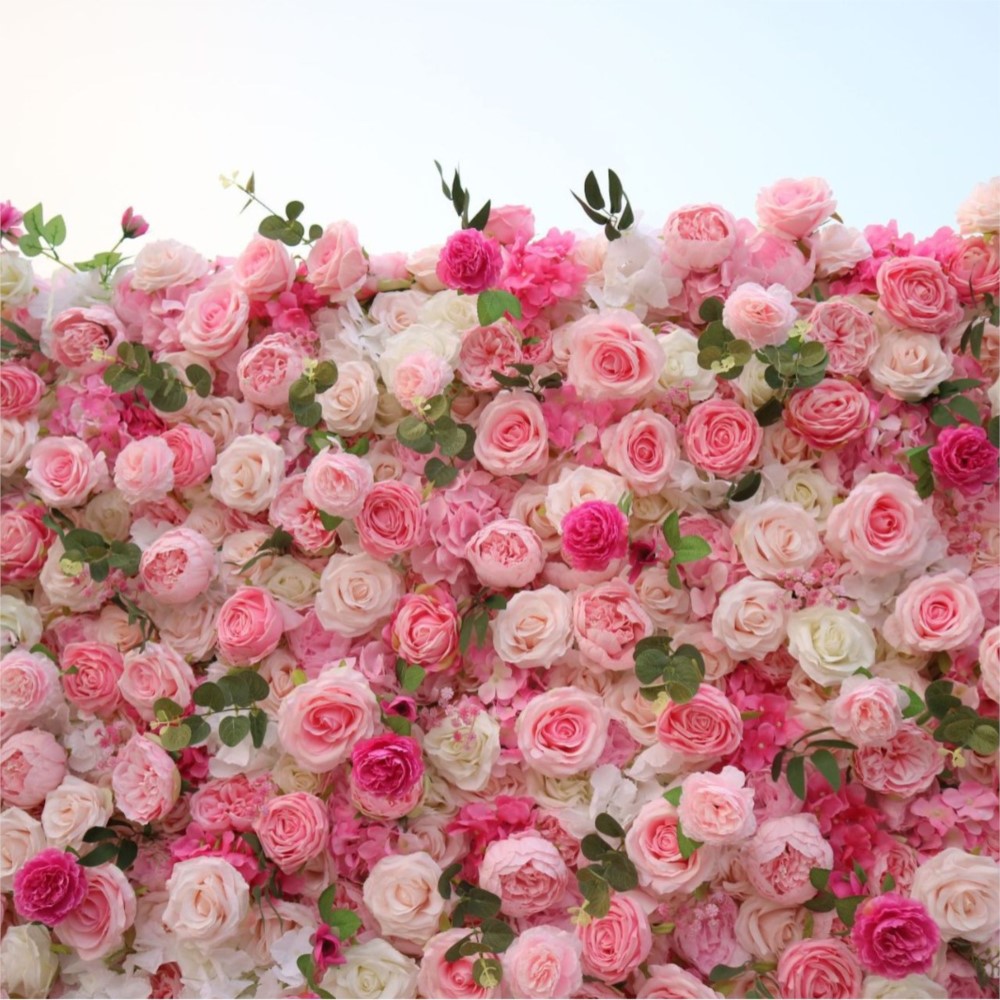 Uflower Pink White Rose Greene - Wedding Backdrop Curtain avis et prix