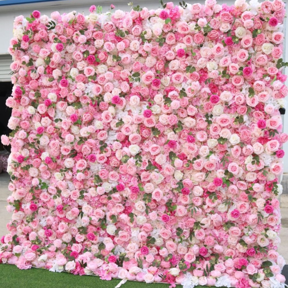 Uflower Pink White Rose Greene - Wedding Backdrop Curtain avis et prix