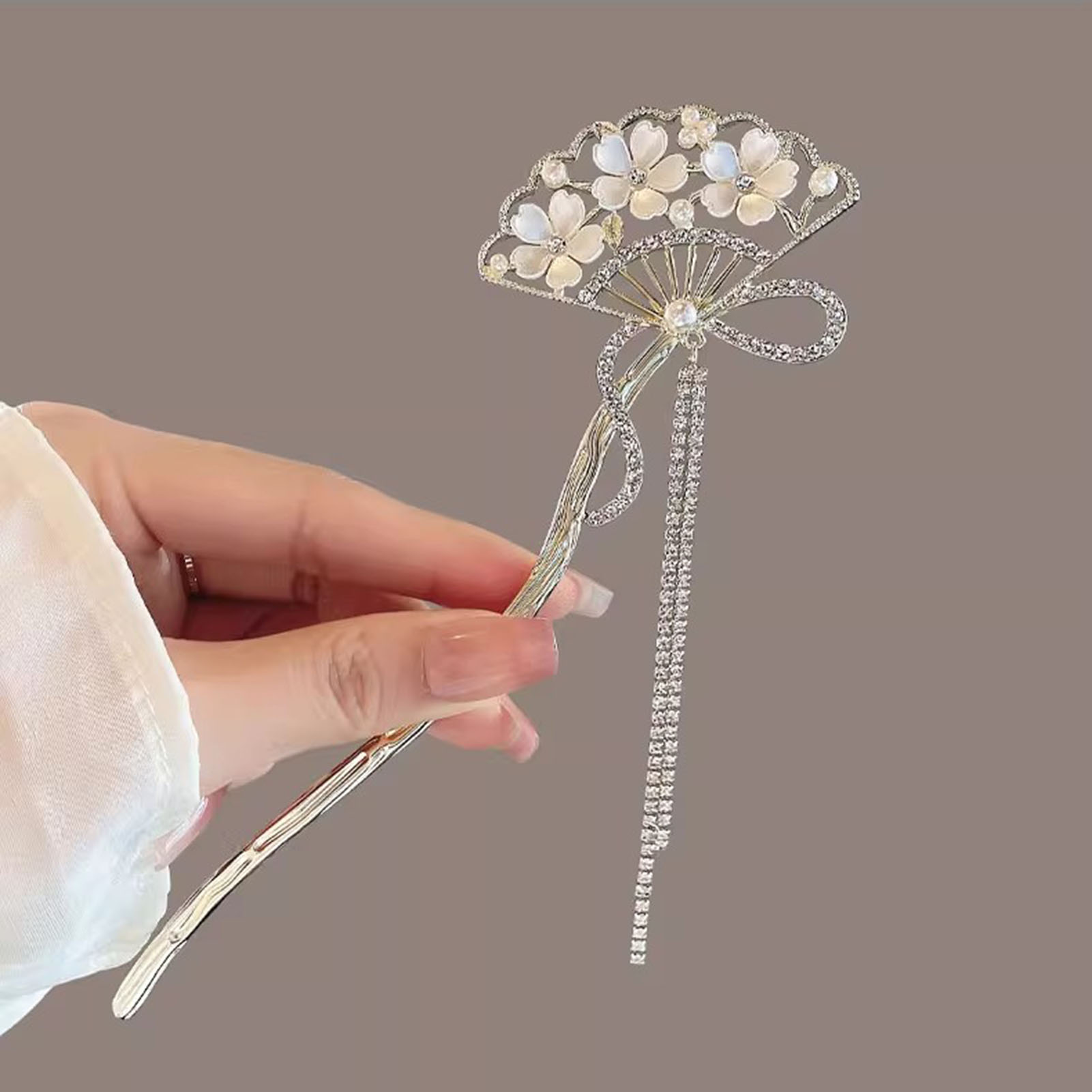 Vintage Flower Fan Shaped Hair - Wedding Decoration Supply avis et prix